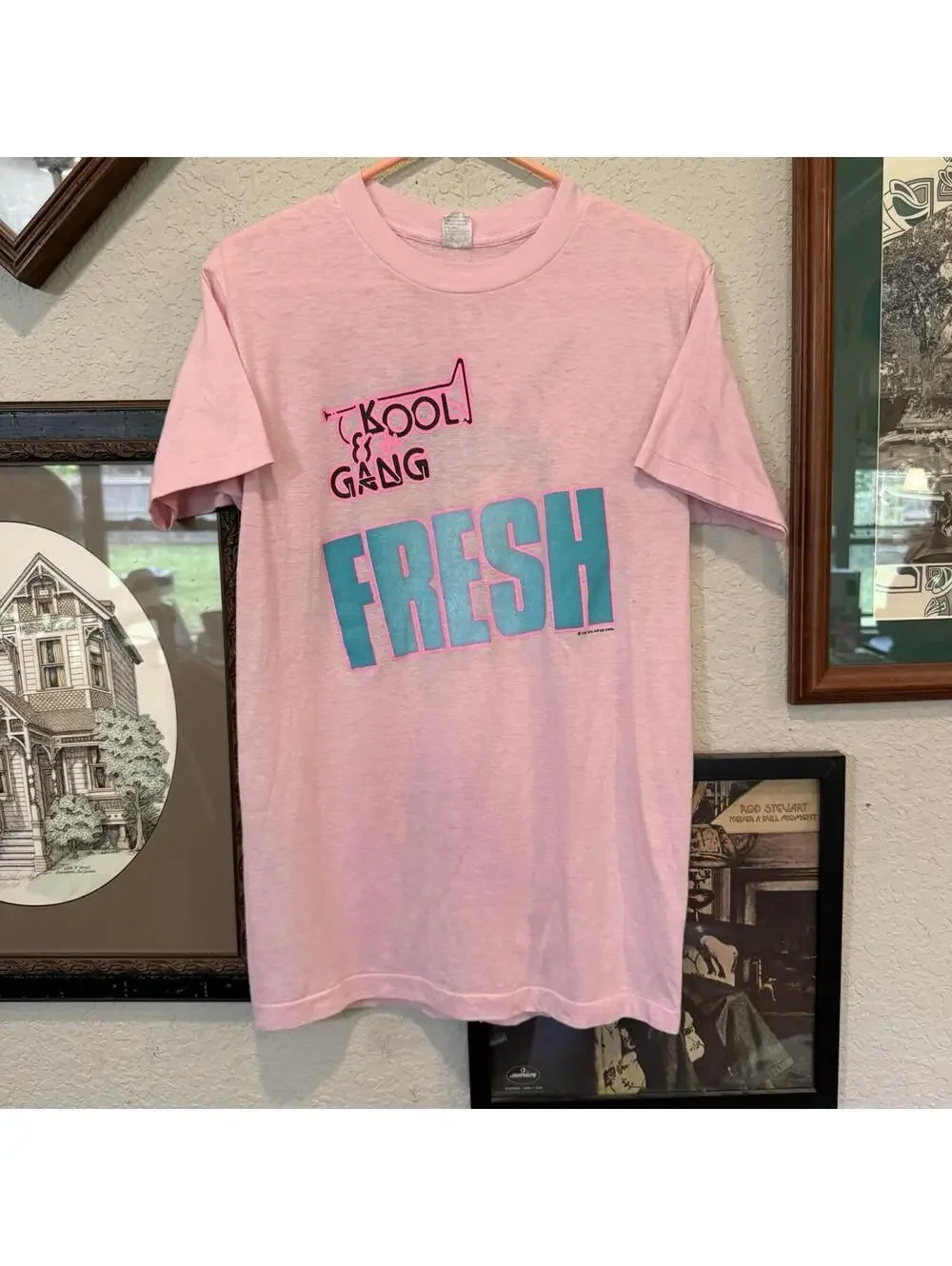Vintage 1985 Kool & The Gang Concert Tour Shirt Fresh Misled Ched USA Tag Large - Picture 1 of 7